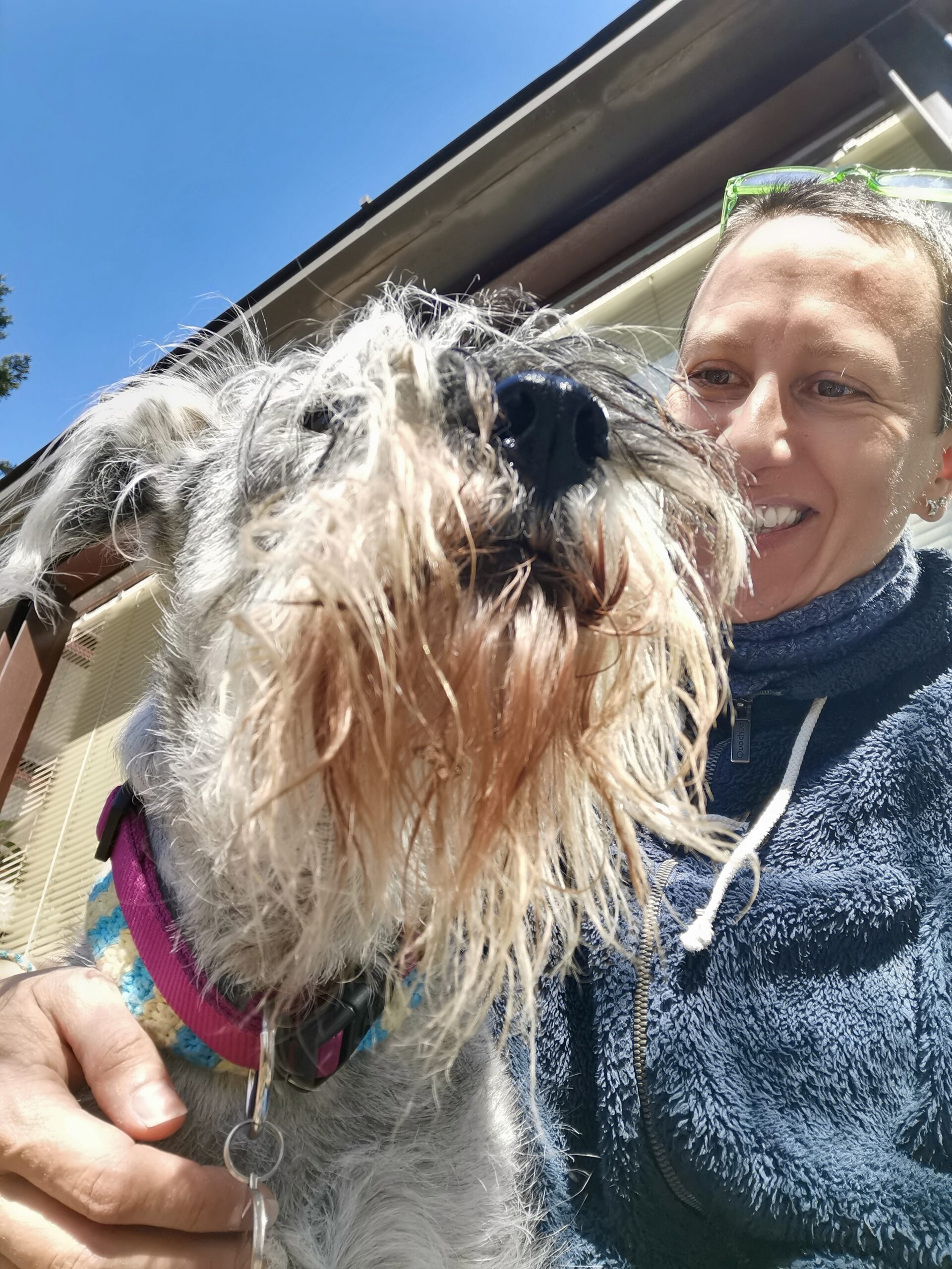 Cristiana Millosevich con il suo cane Sam- esperta in oli essenziali per cani e benessere naturale