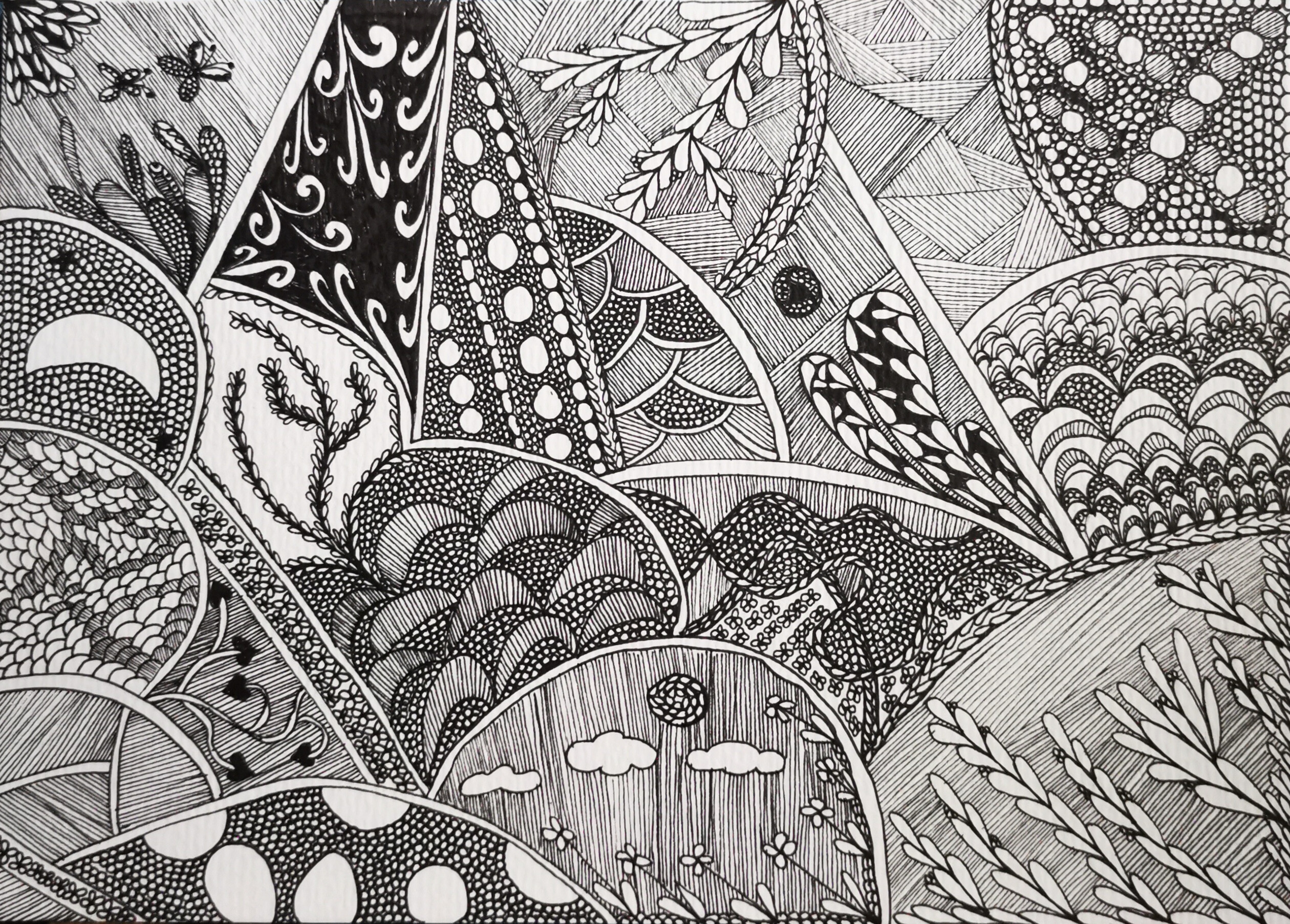 Disegno astratto in bianco e nero, forme organiche armoniose che richiamano la struttura<br />
flessibile di un sito WordPress realizzato su misura.